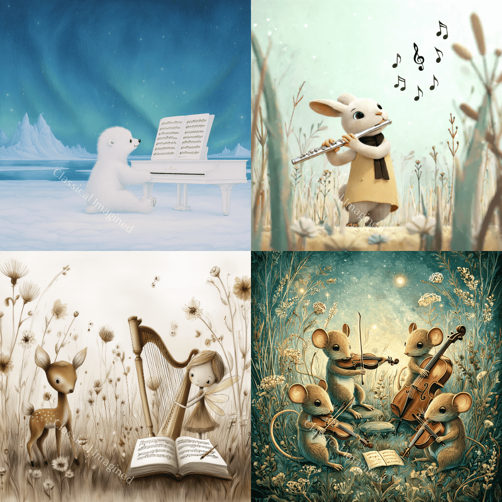 Classical Nursery Art Collection – 4 Square Digital Prints