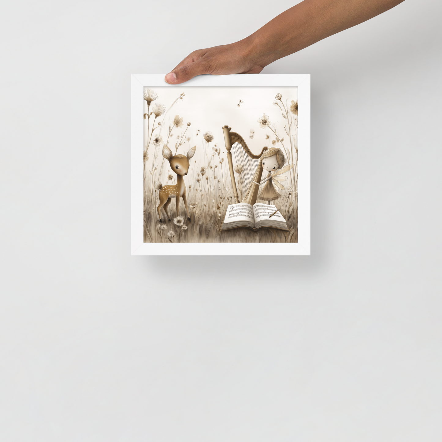 Little Deer & Classical Music Framed Print
